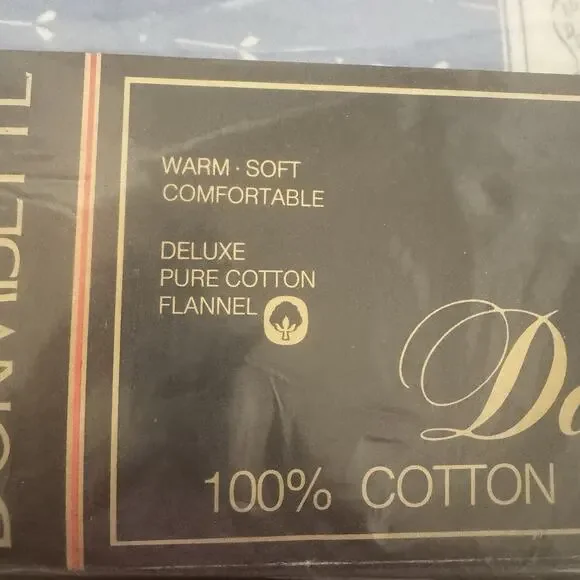 VTG New Dormisette Flannel Full Double Flat Sheets 2 Pillowcases 100% Cotton - Picture 12 of 14